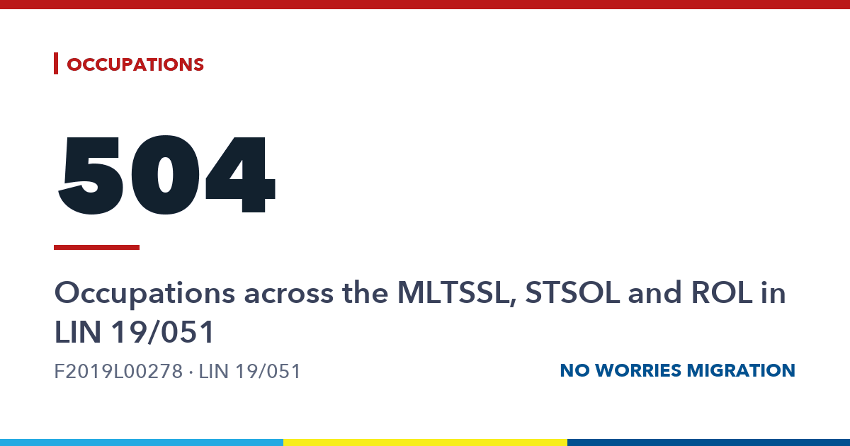 Skilled occupation lists and assessing authorities: LIN 19/051