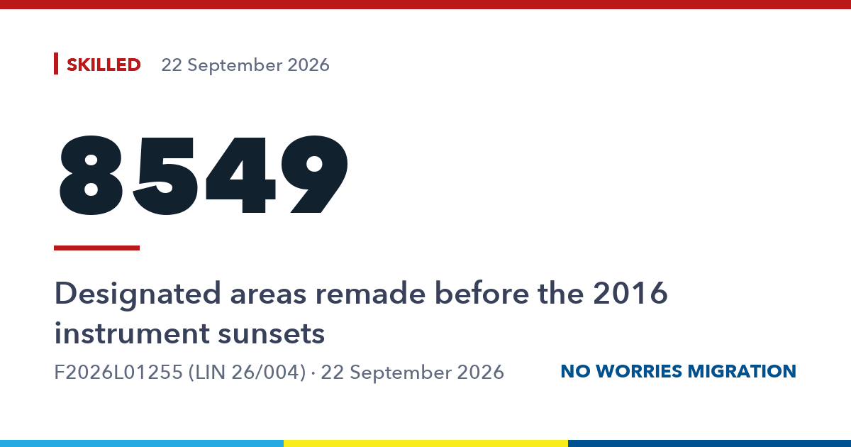 8549. Designated areas remade before the 2016 instrument sunsets